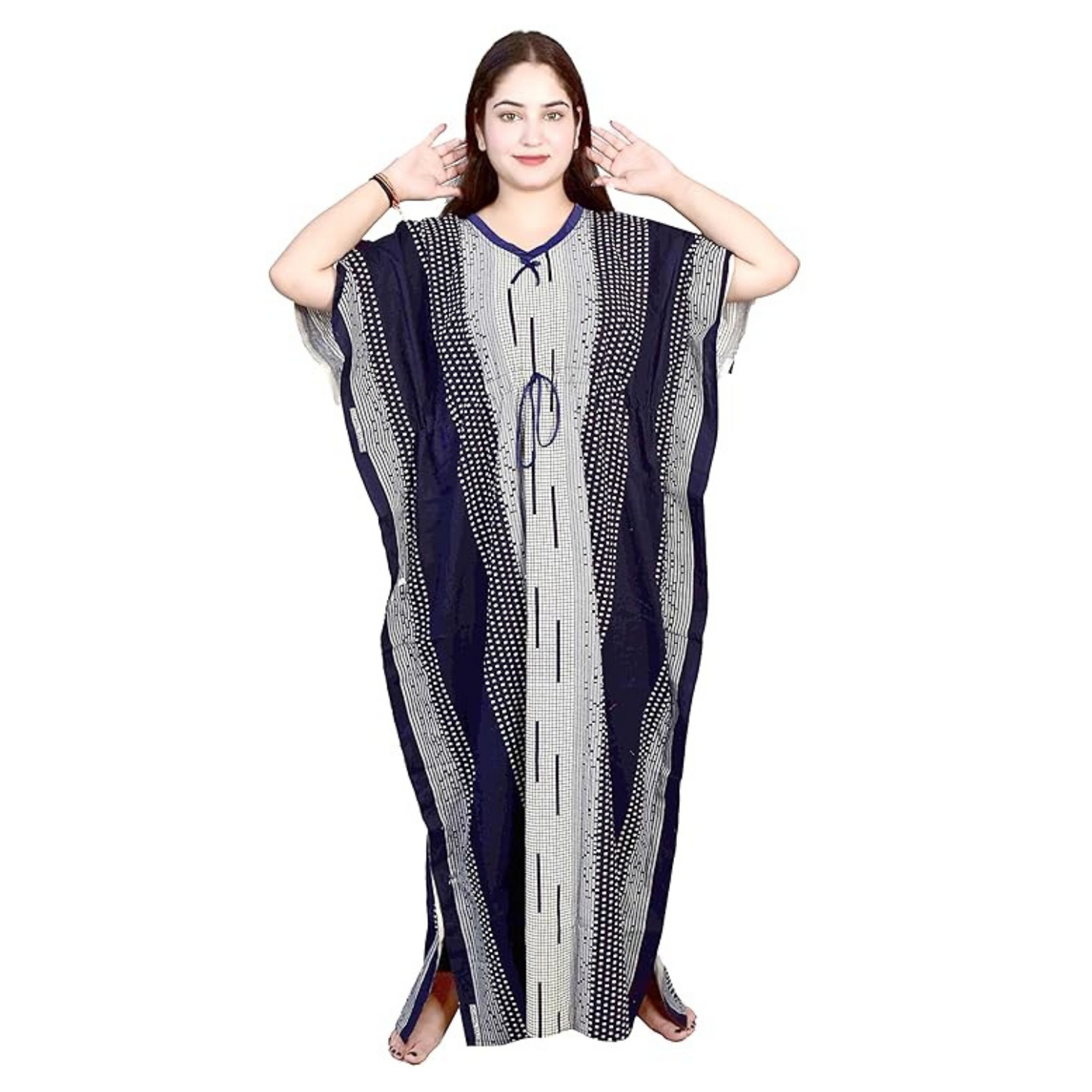 Cotton Printed Kaftan Maxi for Women – Comfortable & Stylish Lounge Wear Blue