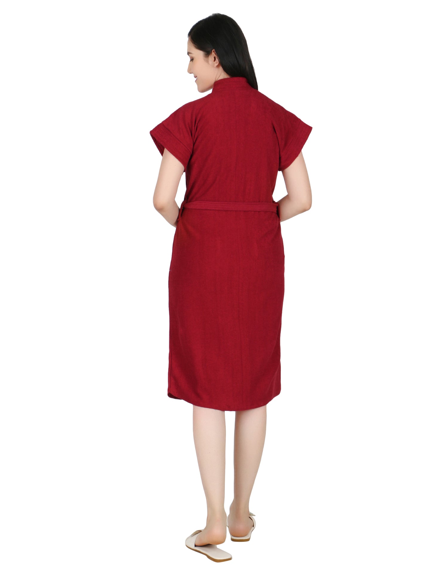 Soft & Absorbent Bathrobe for Women – Comfortable Spa & Lounge Wear (Maroon)