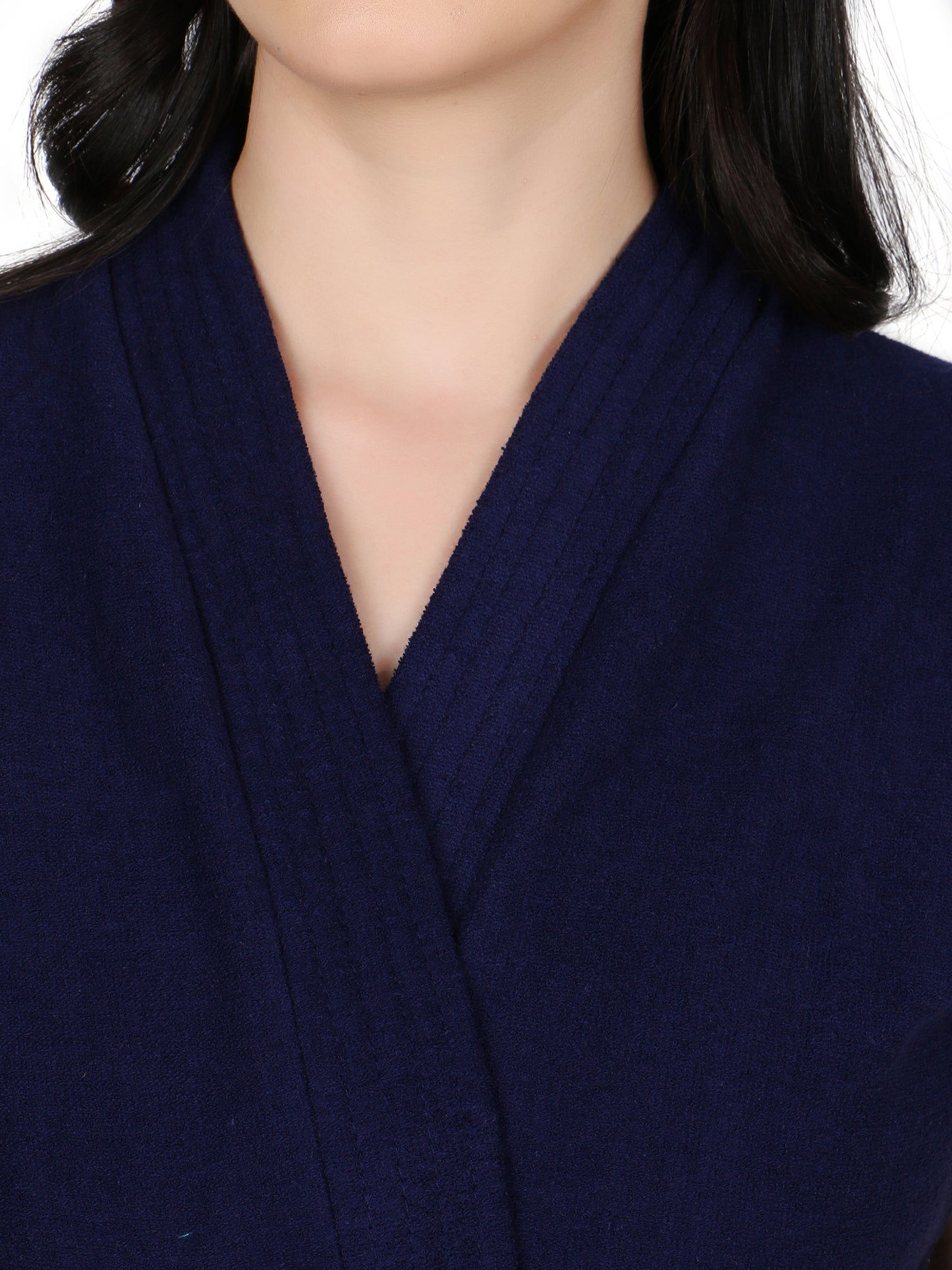Soft & Absorbent Bathrobe for Women – Comfortable Spa & Lounge Wear (Navy)