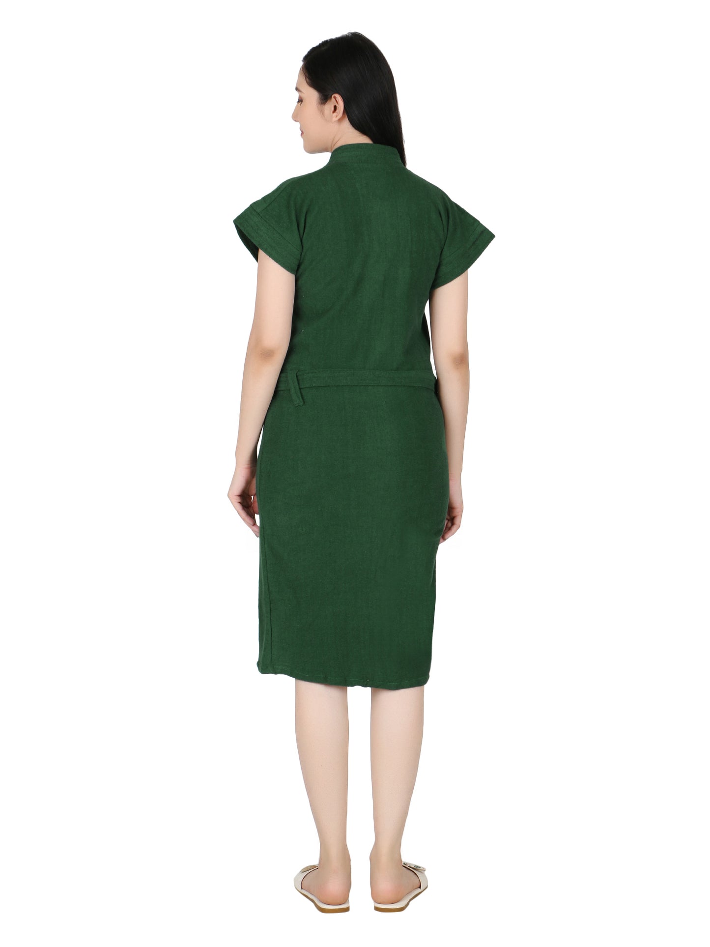 Soft & Absorbent Bathrobe for Women – Comfortable Spa & Lounge Wear (Drk Green)