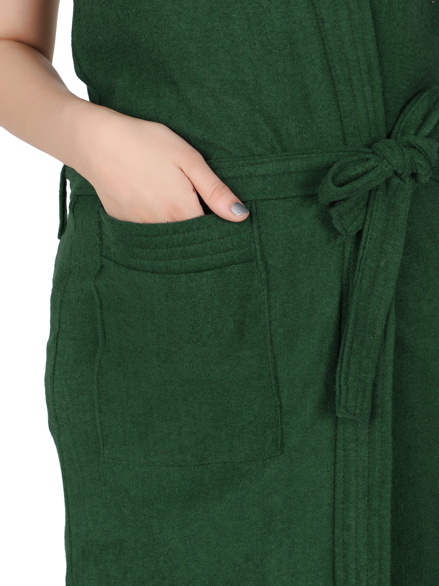 Soft & Absorbent Bathrobe for Women – Comfortable Spa & Lounge Wear (Drk Green)