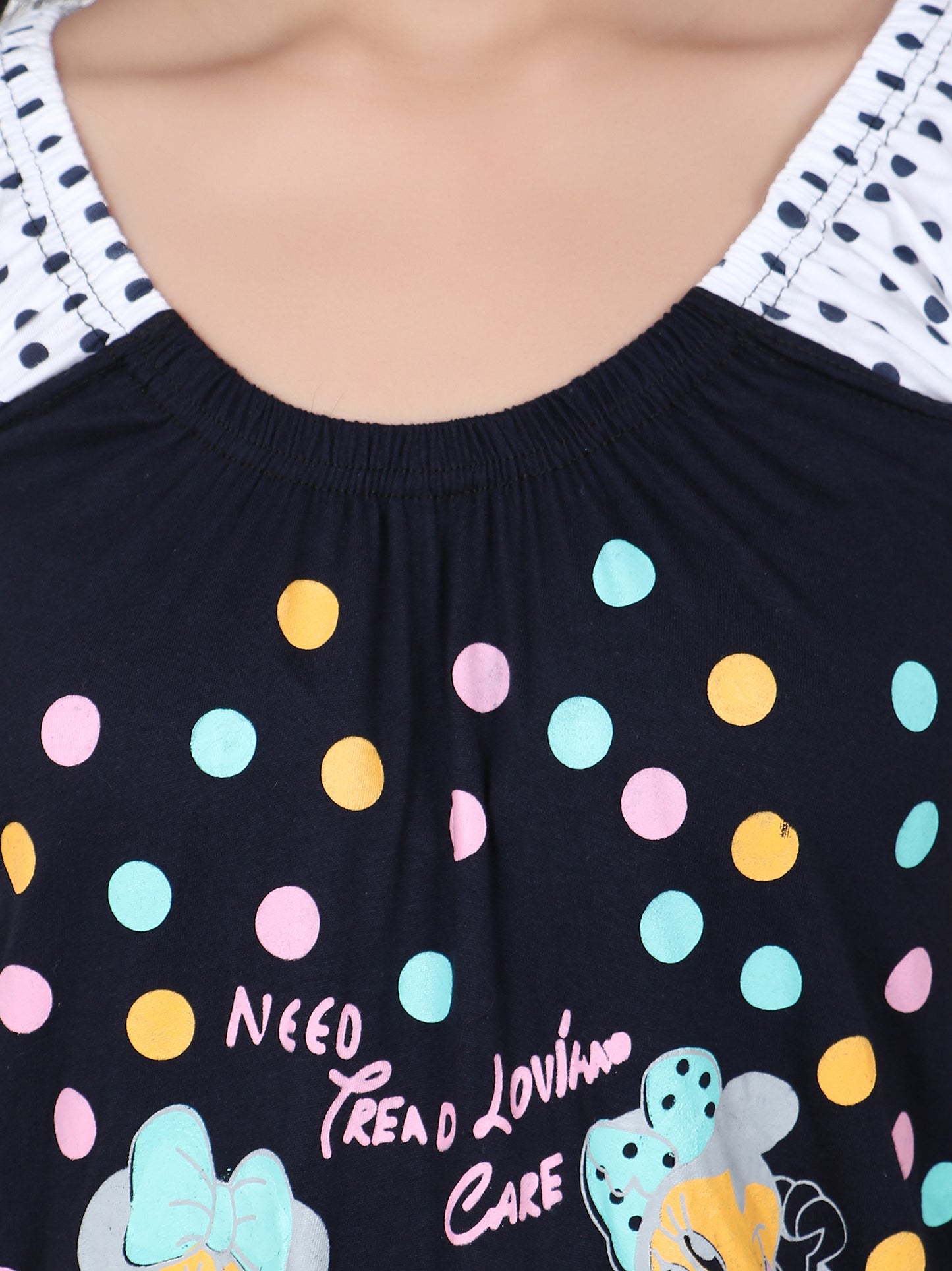 Mini Mouse Cartoon Printed Cotton Casual Short Nighty for Girls & Women – Cute & Comfortable Sleepwear