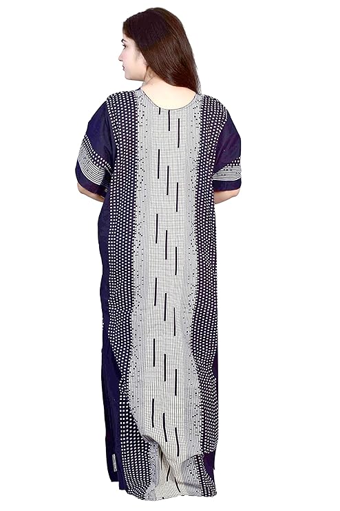 Cotton Printed Kaftan Maxi for Women – Comfortable & Stylish Lounge Wear Blue