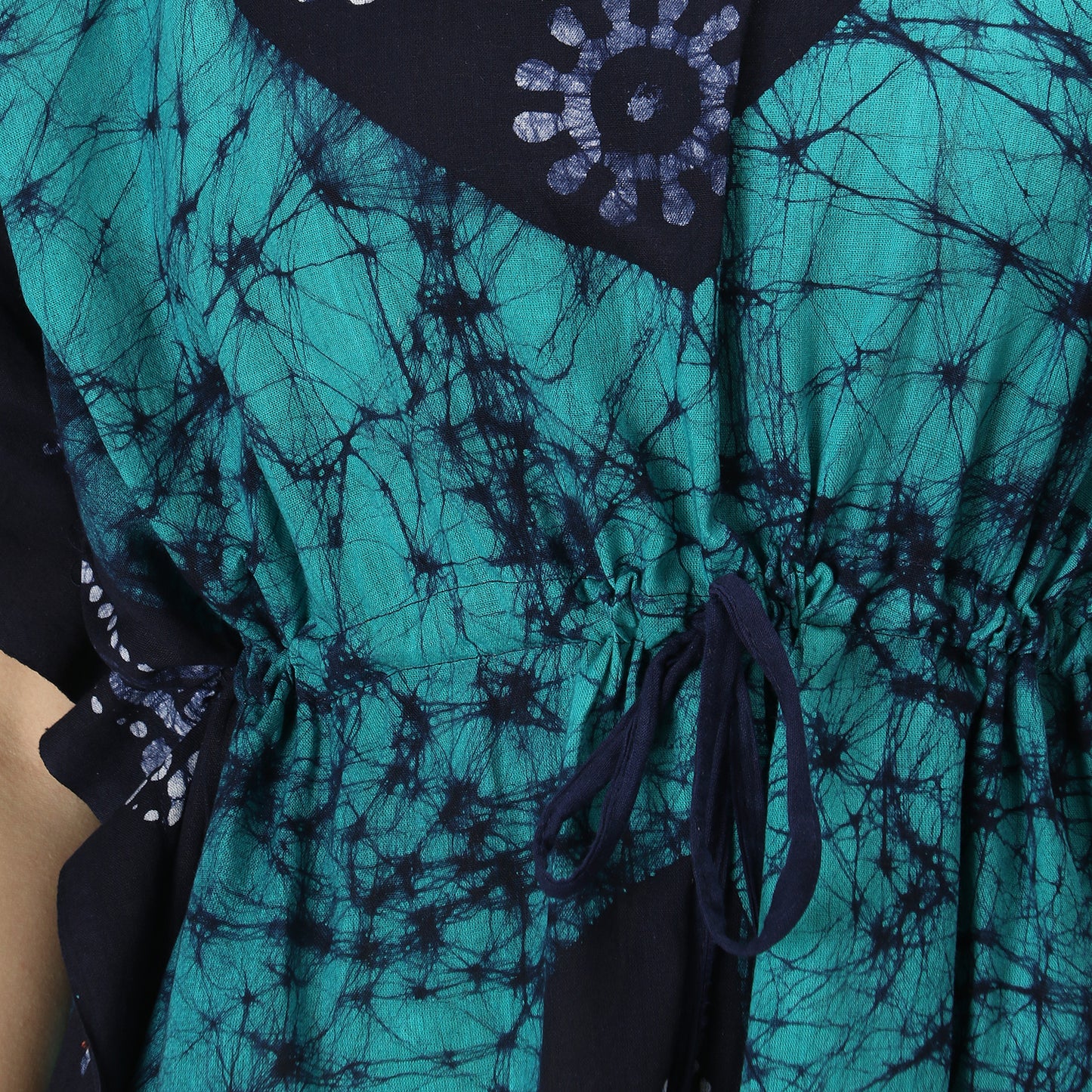 Printed Cotton Kaftan Maxi for Women – Comfortable & Stylish Lounge Wear (Sea Green)