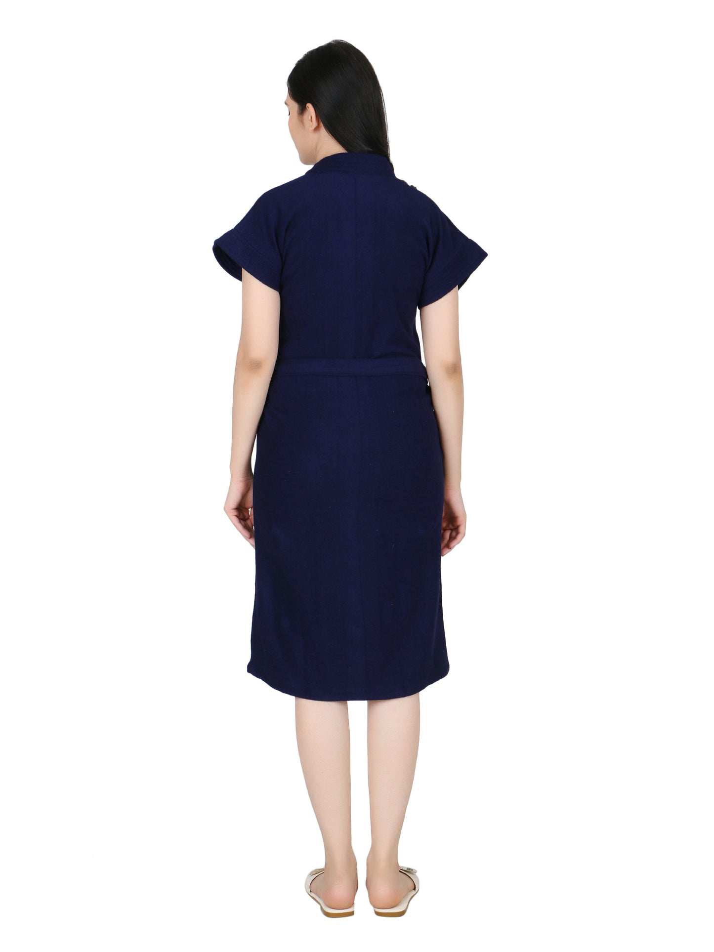 Soft & Absorbent Bathrobe for Women – Comfortable Spa & Lounge Wear (Navy)
