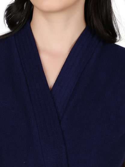 Soft & Absorbent Bathrobe for Women – Comfortable Spa & Lounge Wear (Navy)